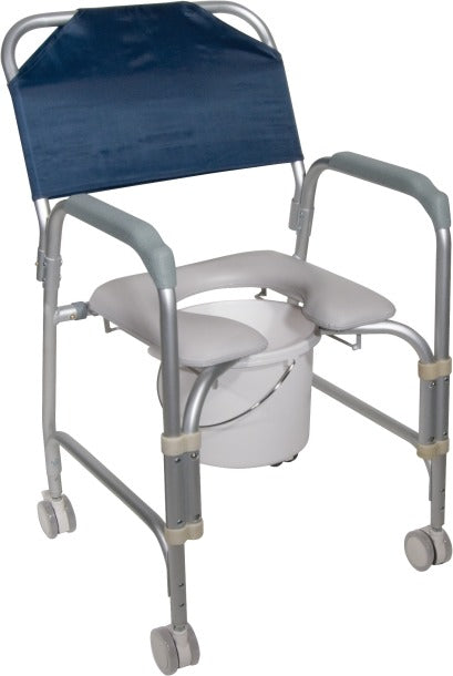 High Standard Drive Aluminum Shower Chair and Commode with Casters